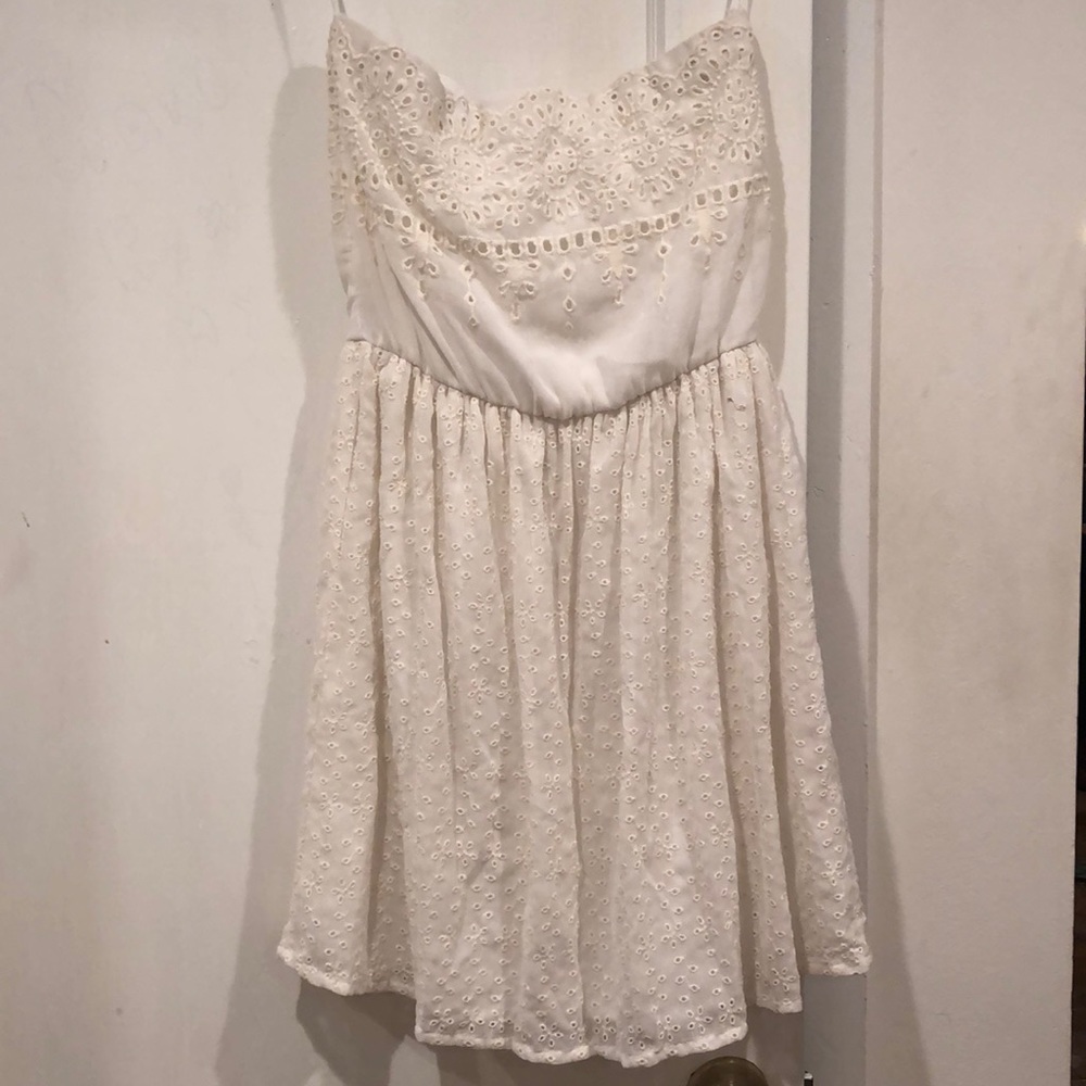 White Zara Strapless Dress